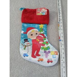 Cocomelon  Christmas Stocking 14" New With Tags Red Turquoise